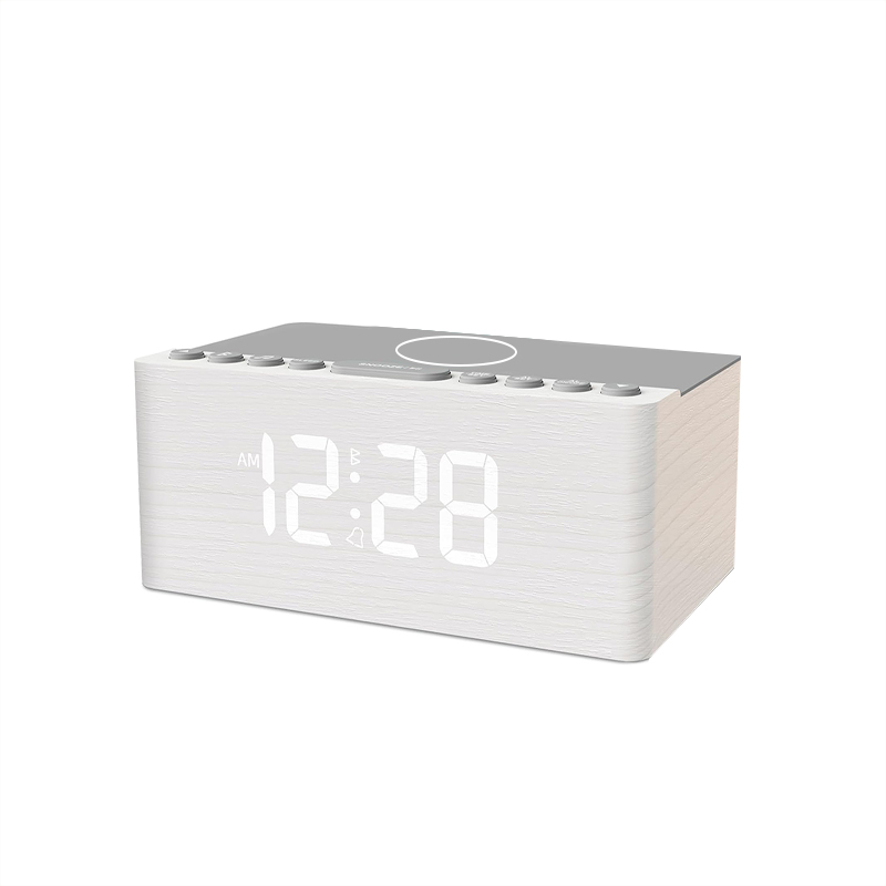 Wooden LED time display Bluetooth speaker charger