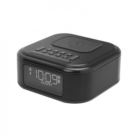 Black digital clock bluetooth speaker charger