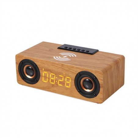 Wooden multi-function bluetooth speaker charger
