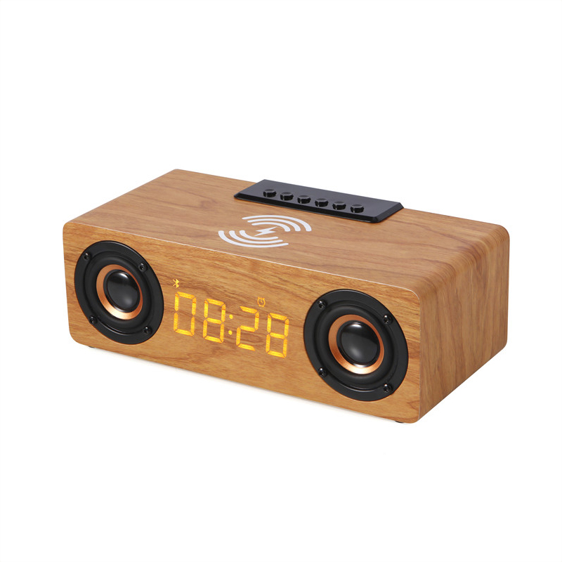 Wooden multi-function bluetooth speaker charger