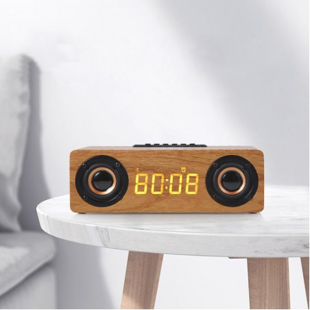 Wooden multi-function bluetooth speaker charger