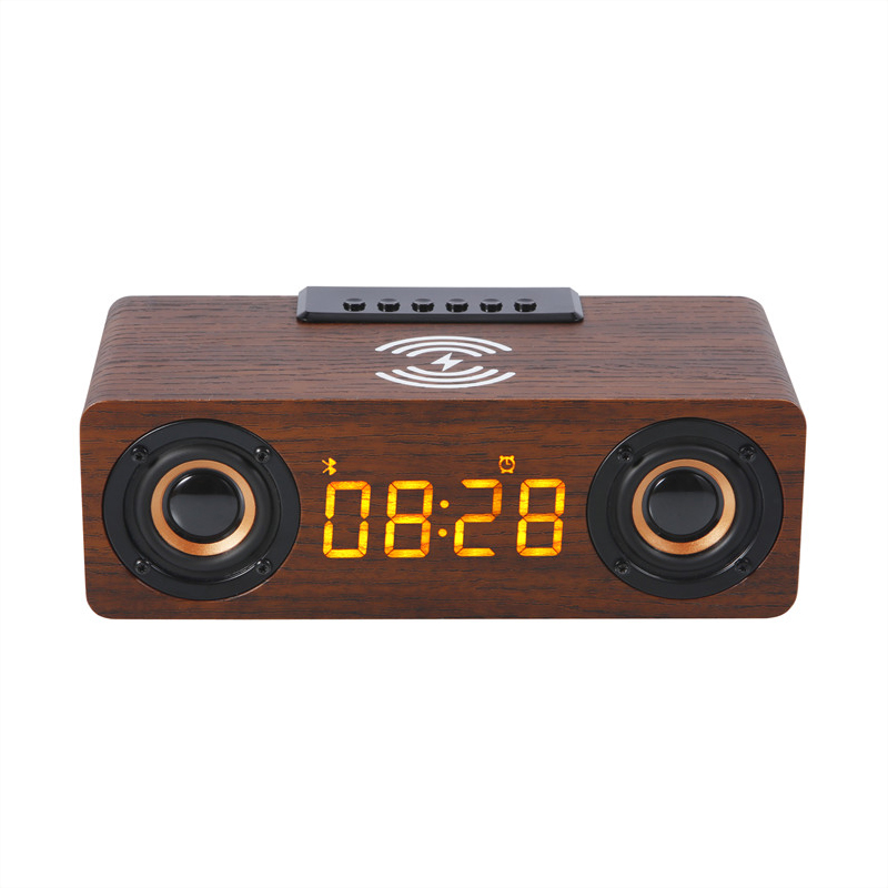 Wooden multi-function bluetooth speaker charger