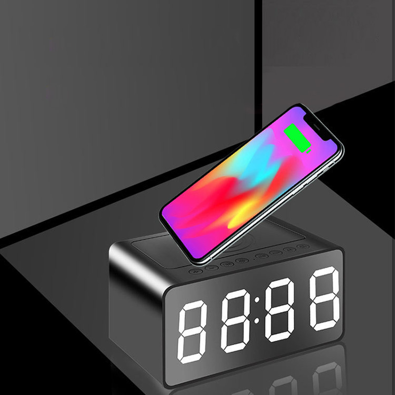 Portable wireless time display bluetooth speaker charger