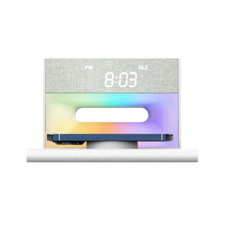 4 In 1 alarm clock rgb light bluetooth speaker charger
