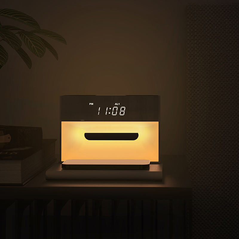 4 In 1 alarm clock rgb light bluetooth speaker charger