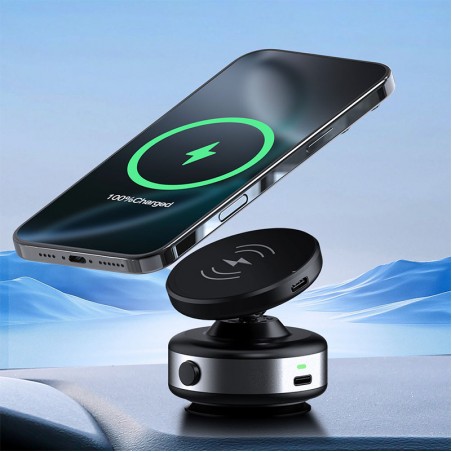 Electric vacuum suction cup 360 degree rotating car charger