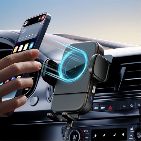Push-button electric opening and closing wireless car charger