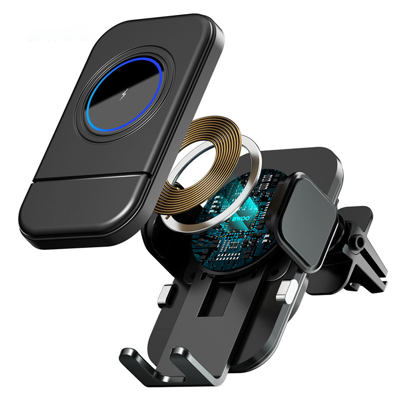 Push-button electric opening and closing wireless car charger