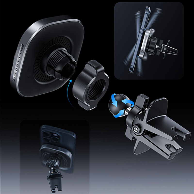Fast magnetic air outlet wireless car charger