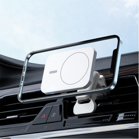 Magnetic wireless air outlet car charger