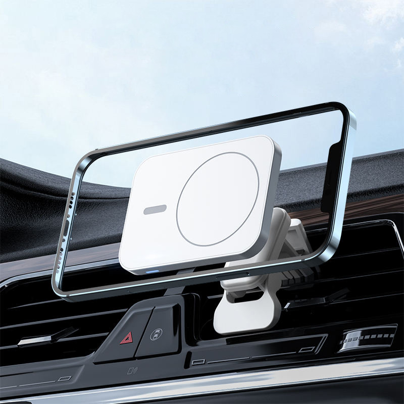 Magnetic wireless air outlet car charger