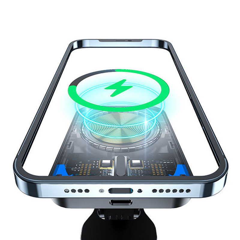 Magnetic wireless air outlet car charger