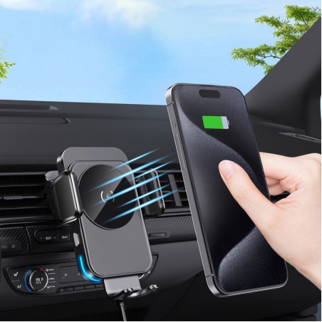 Black fast charging automatic induction car charger