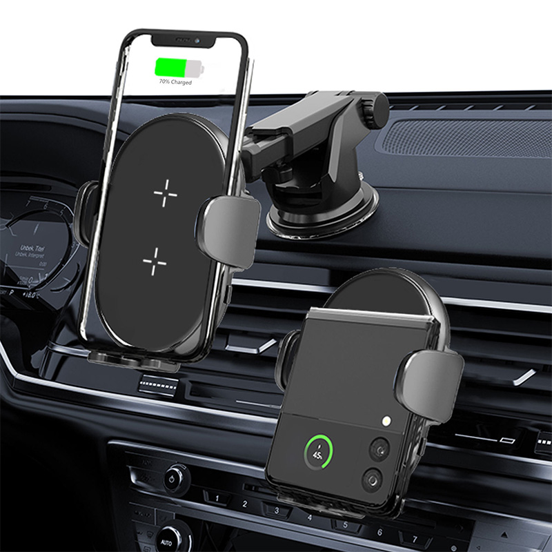 Dual coil wireless air vent clip car charger