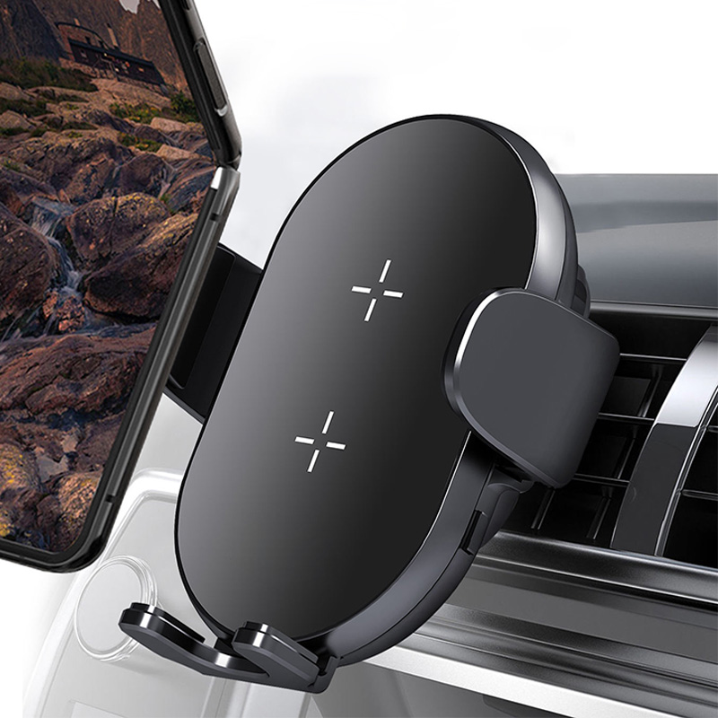 Dual coil wireless air vent clip car charger