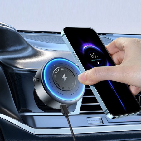 Strong vacuum suction cup magnetic car charger