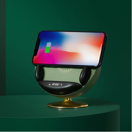 Green bluetooth speaker multi-function wireless charger