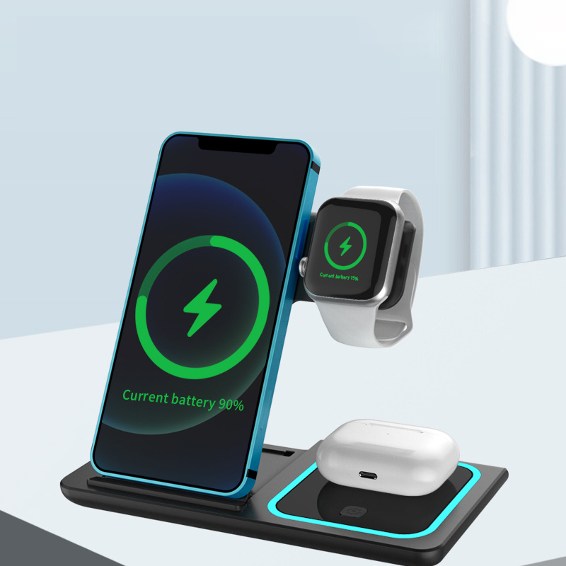 3 in 1 foldable multifunctional wireless charger