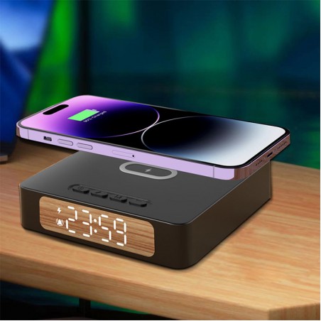 Bedside digital clock multifunctional wireless charger
