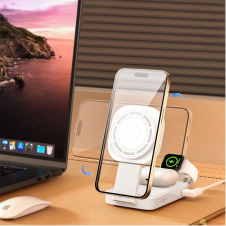 Portable magnetic multifunctional wireless charger