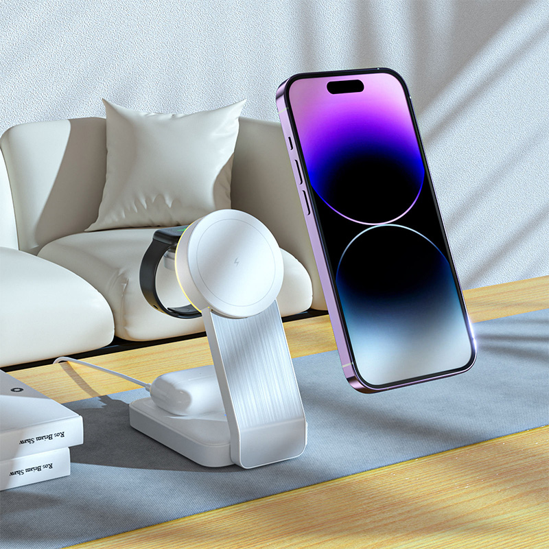 3 in 1 foldable magnetic portable charger