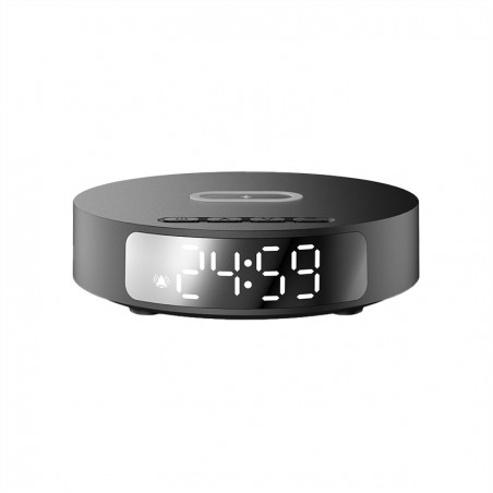 Desktop round clock wireless portable charger