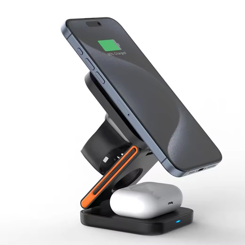 Multi-axis large-angle foldable magnetic portable charger