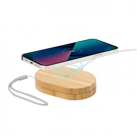 Wooden rotatable wireless portable charger
