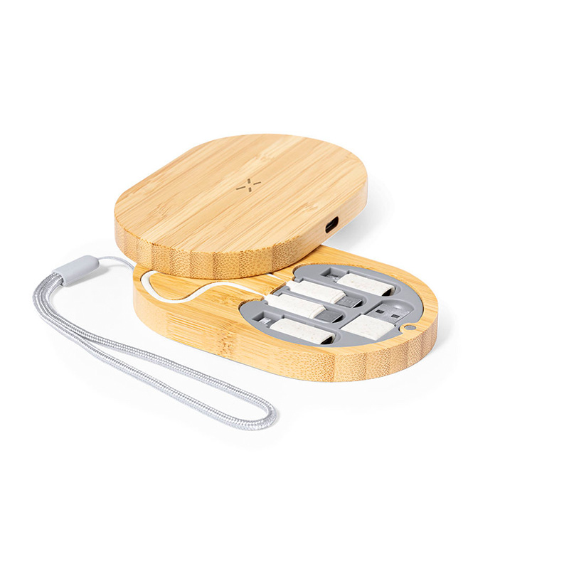 Wooden rotatable wireless portable charger