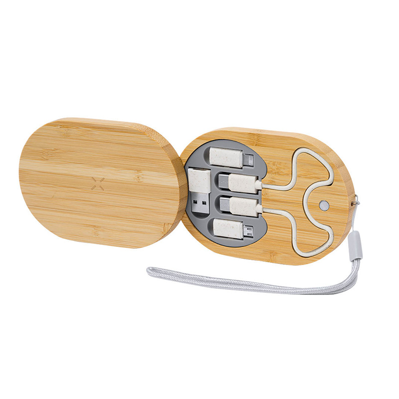 Wooden rotatable wireless portable charger