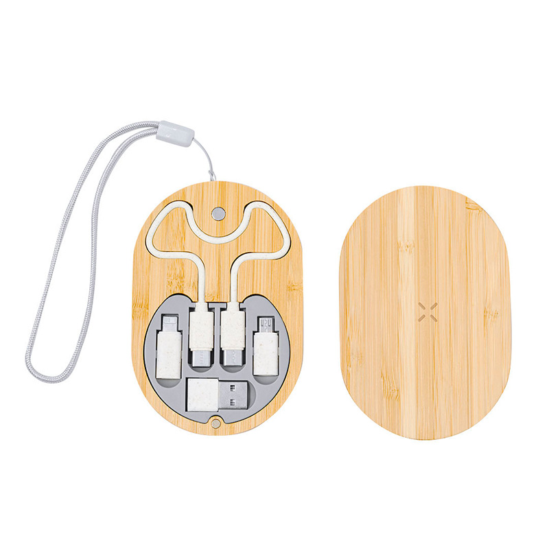 Wooden rotatable wireless portable charger