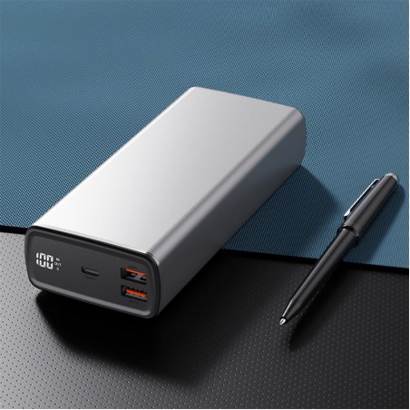 Gray fast charging large capacity portable charger