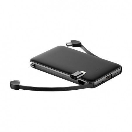 Ultra-thin alloy built-in cable portable charger