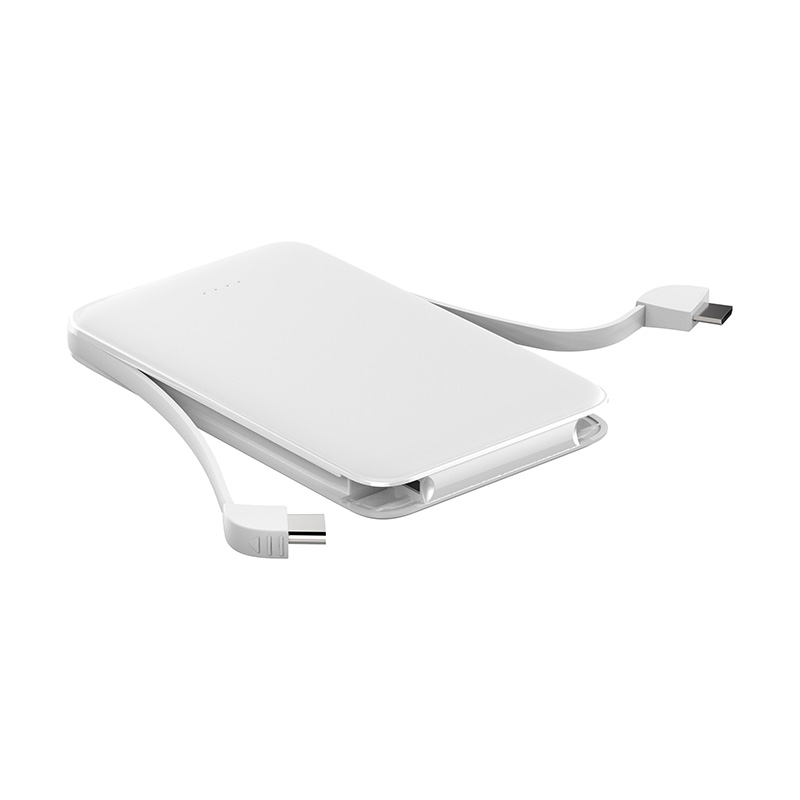 Ultra-thin alloy built-in cable portable charger
