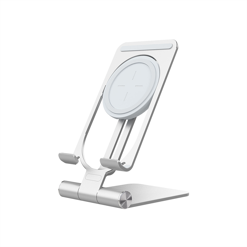 Adjustable folding angle wireless charger with stand