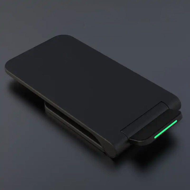Vertical foldable wireless charger with stand