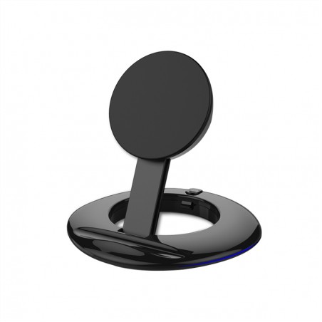 Black magnetic wireless charger with stand