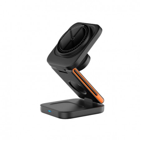 Foldable magnetic wireless charger with stand