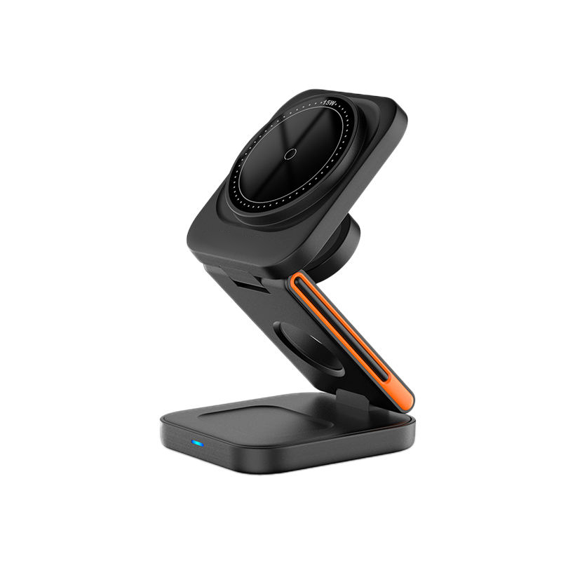 Foldable magnetic wireless charger with stand