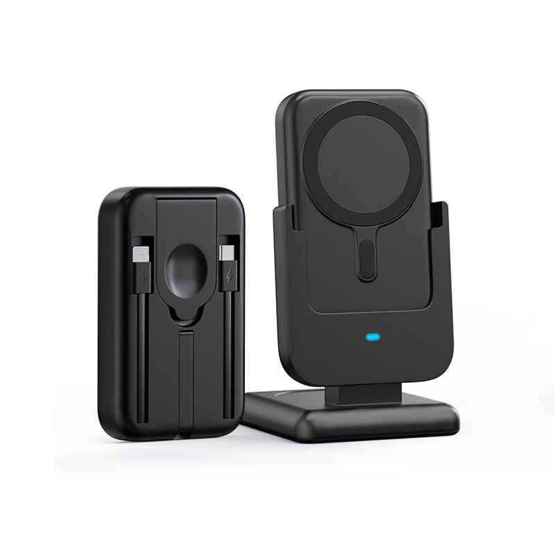 Detachable magnetic wireless charger with stand