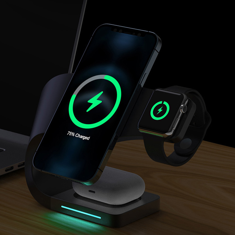 Twisted design wireless charger with stand
