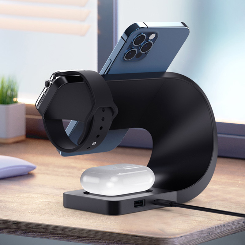Twisted design wireless charger with stand