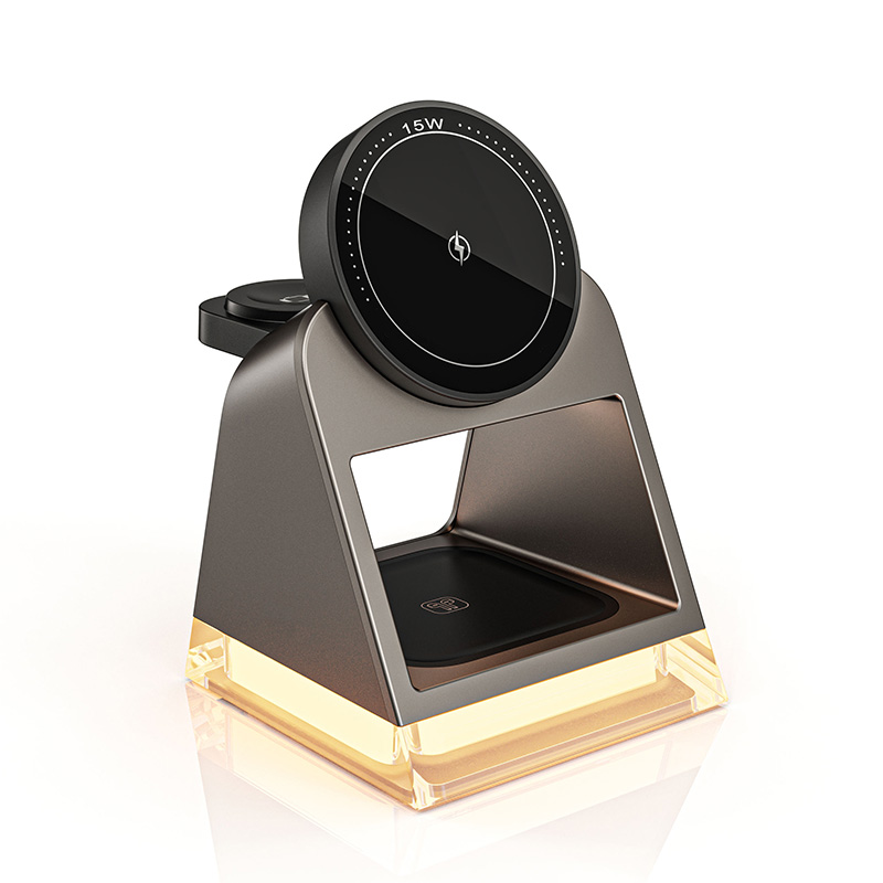 Smart 3 in 1 night light wireless charger with stand