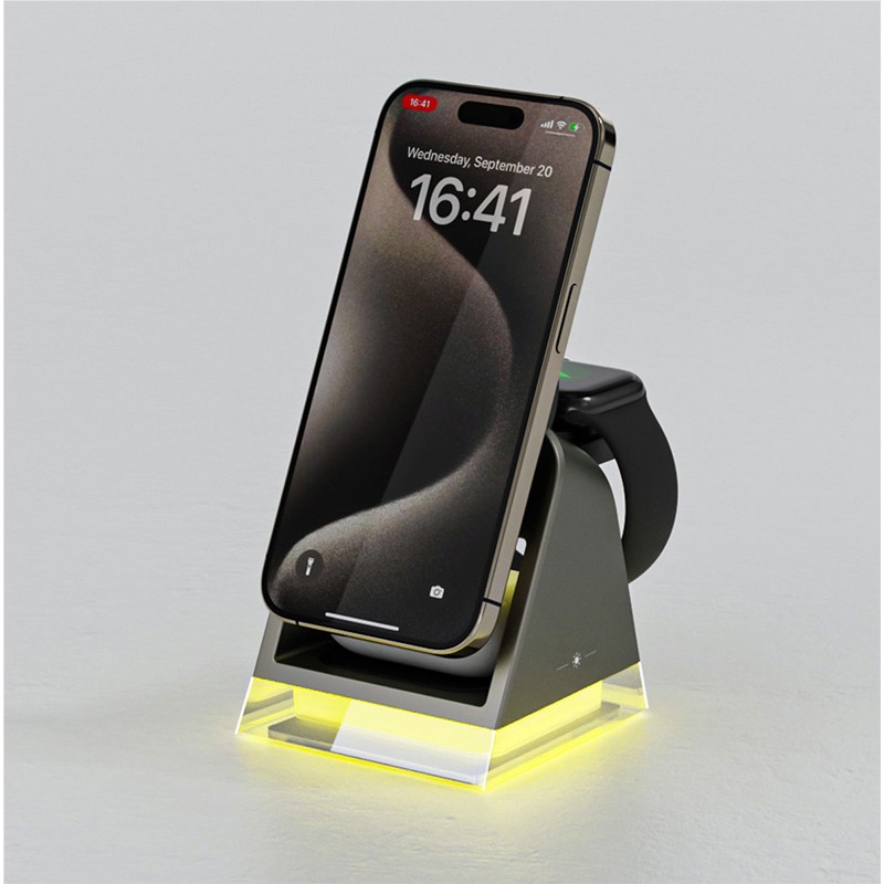 Smart 3 in 1 night light wireless charger with stand