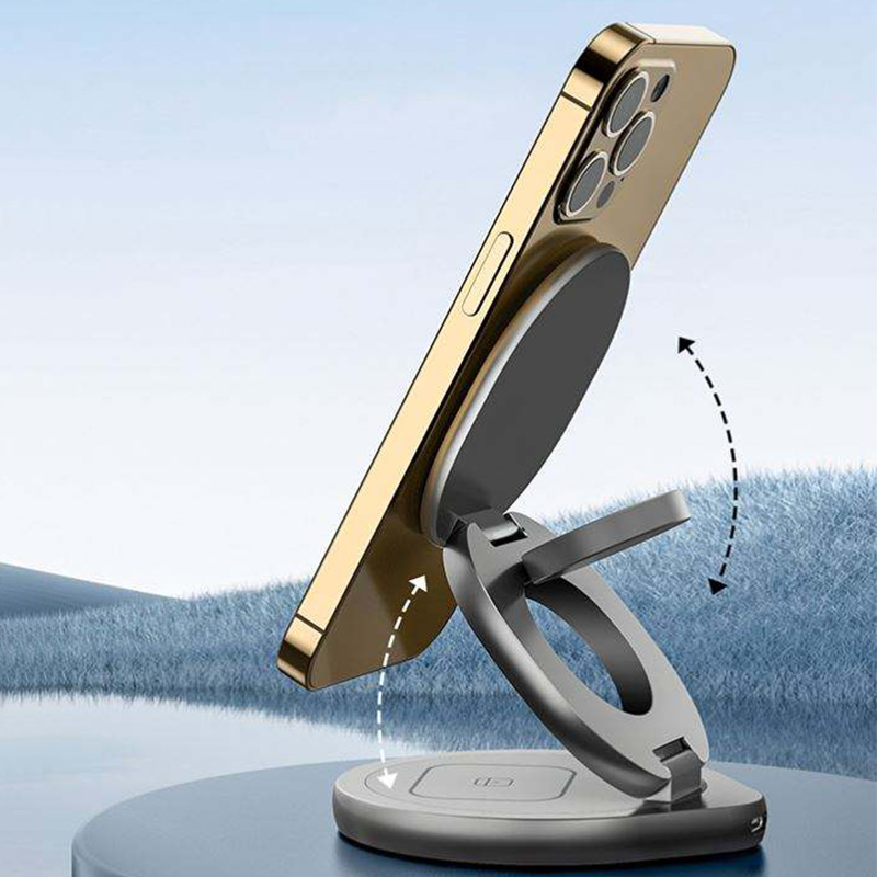 3 In 1 folding magnetic wireless charger with stand