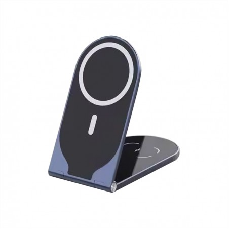 Black foldable wireless charger with stand